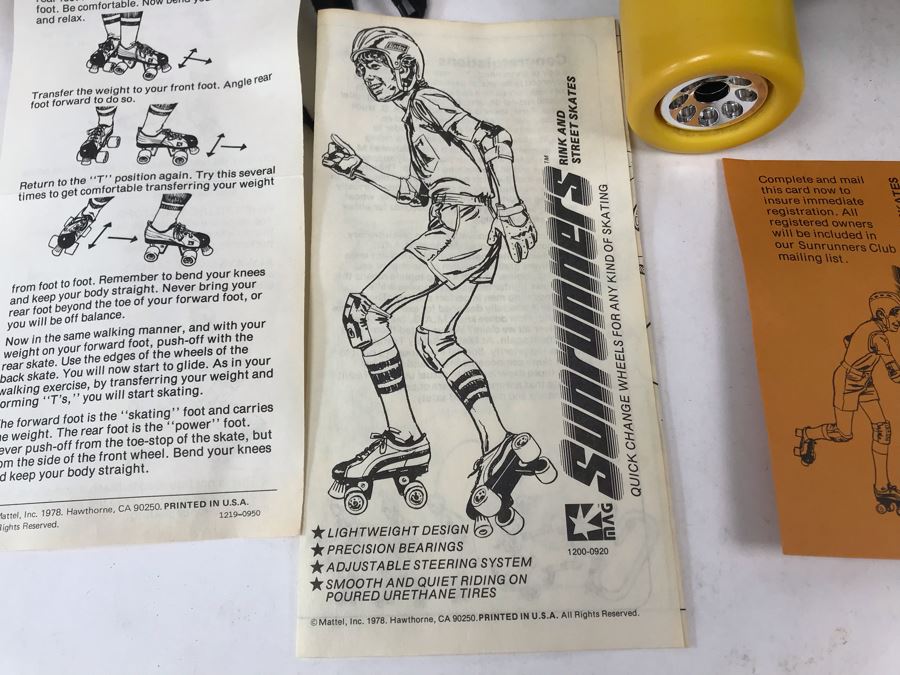 Vintage 1978 Mattel Sunrunners Roller Skates New In Box Size 11-13 [Photo 12]
