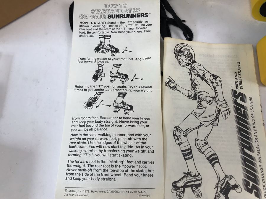 Vintage 1978 Mattel Sunrunners Roller Skates New In Box Size 11-13 [Photo 15]