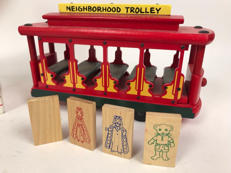 Vintage 1991 Mister Rogers' Neighborhood Trolley Wooden Train New In Box Holgate Toy Company [Photo 12]