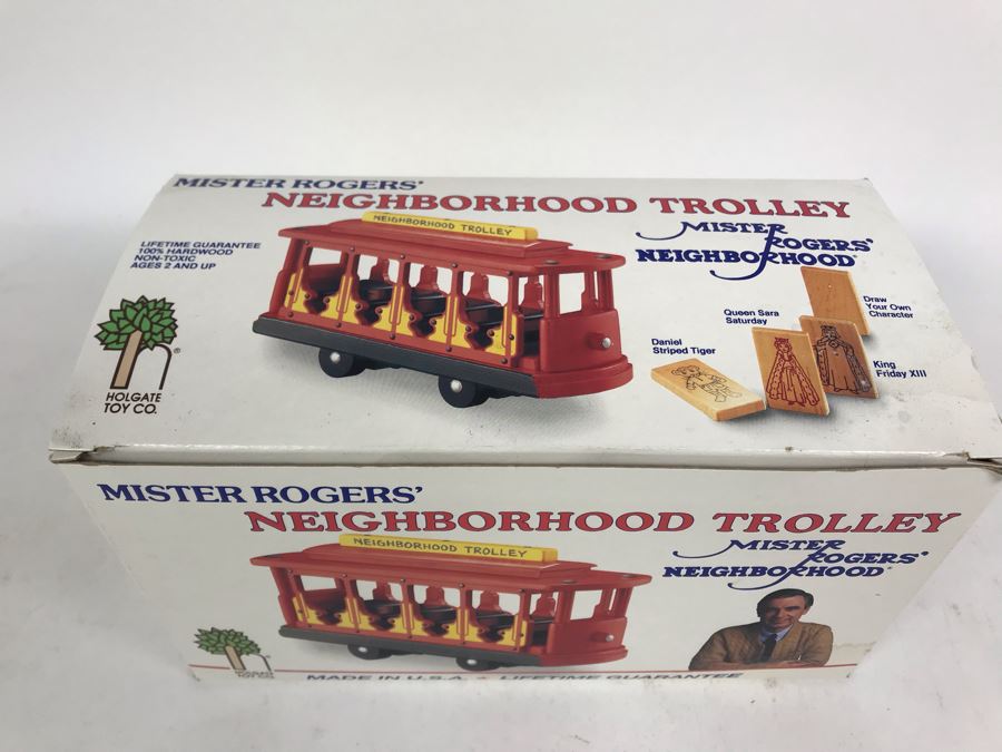 Vintage 1991 Mister Rogers' Neighborhood Trolley Wooden Train New In Box Holgate Toy Company [Photo 5]