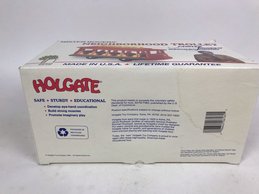 Vintage 1991 Mister Rogers' Neighborhood Trolley Wooden Train New In Box Holgate Toy Company [Photo 9]