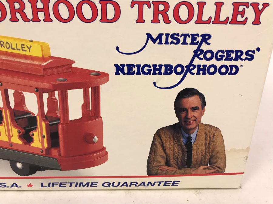 Vintage 1991 Mister Rogers' Neighborhood Trolley Wooden Train New In Box Holgate Toy Company [Photo 4]