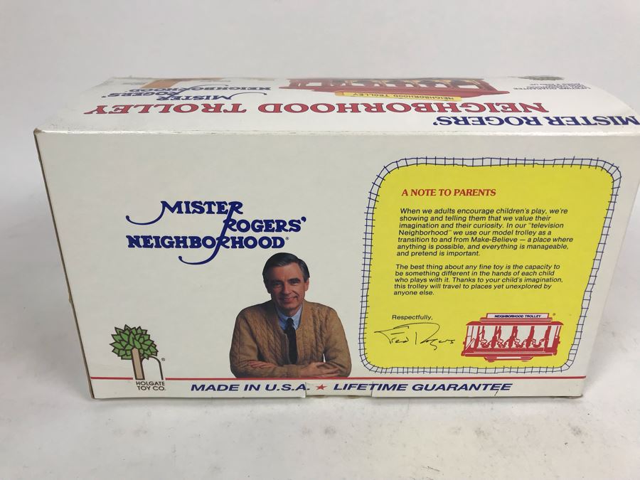 Vintage 1991 Mister Rogers' Neighborhood Trolley Wooden Train New In Box Holgate Toy Company [Photo 7]