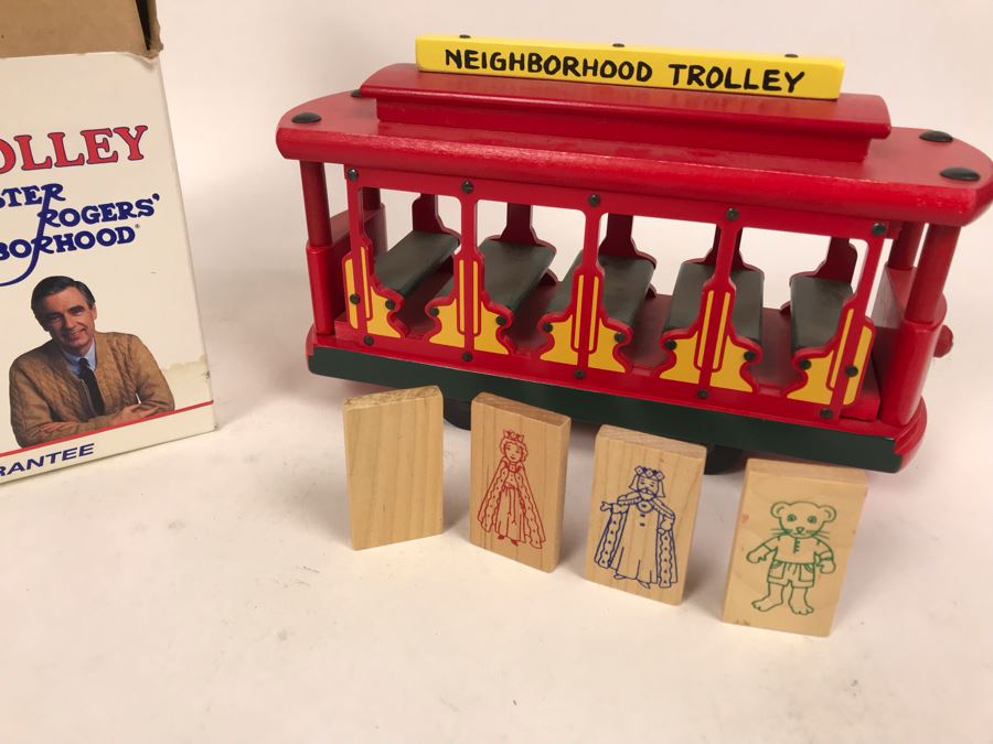 Vintage 1991 Mister Rogers' Neighborhood Trolley Wooden Train New In Box Holgate Toy Company [Photo 11]
