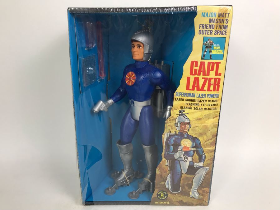 Rare Vintage 1967 Mattel New In Box Capt. Lazer Major Matt Mason Action Figure Toy 6330 - Note Tears In Protective Seal Shown In Photos [Photo 3]