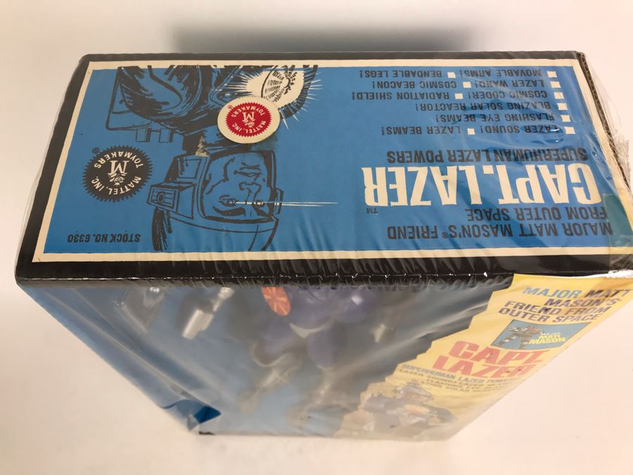 Rare Vintage 1967 Mattel New In Box Capt. Lazer Major Matt Mason Action Figure Toy 6330 - Note Tears In Protective Seal Shown In Photos [Photo 10]