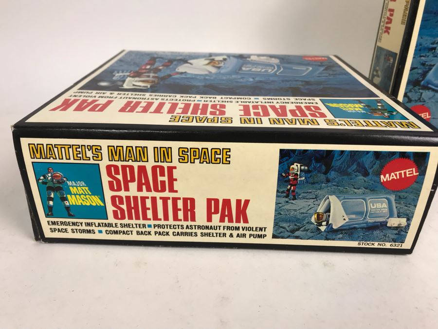 Pair Of Vintage 1969 New In Box Mattel's Man In Space Space Shelter Paks Major Matt Mason [Photo 7]
