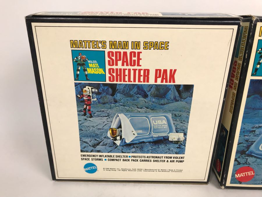 Pair Of Vintage 1969 New In Box Mattel's Man In Space Space Shelter Paks Major Matt Mason [Photo 9]