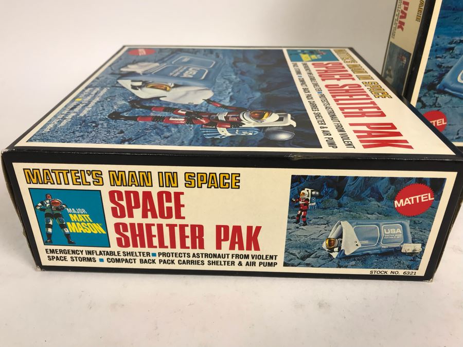 Pair Of Vintage 1969 New In Box Mattel's Man In Space Space Shelter Paks Major Matt Mason [Photo 6]
