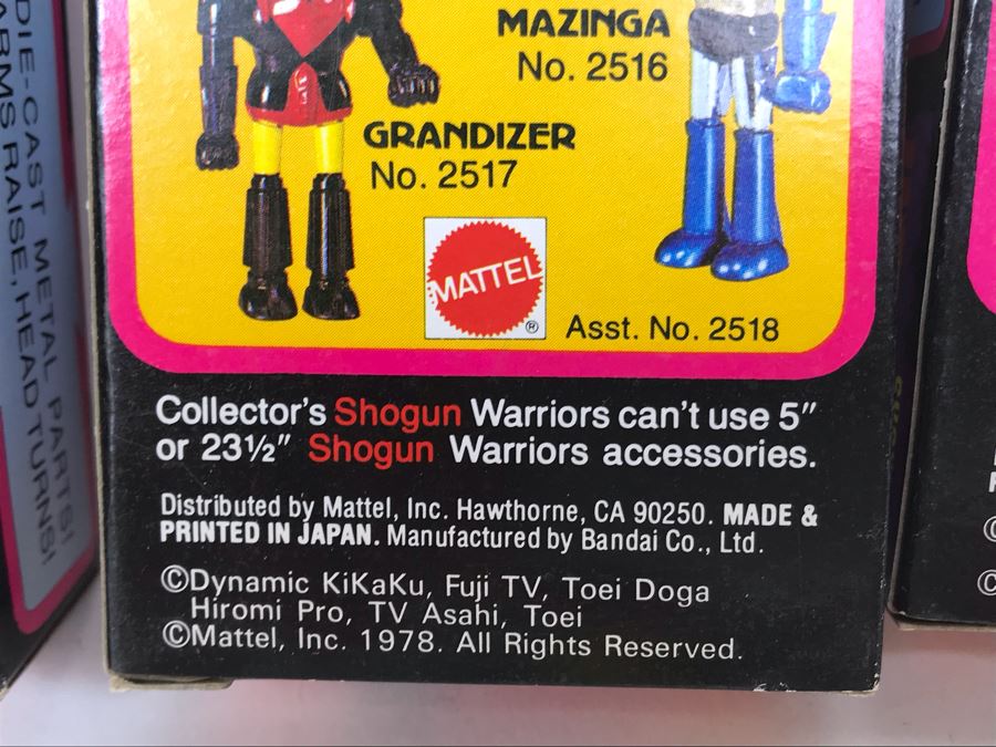 (4) Vintage 1978 Mattel Shogun Warriors Collector's Series Diecast Metal Action Figure Robot: (1) Poseidon 2513, (1) Great Mazinga 2516, (2) Dragun 2515 2518 [Photo 22]