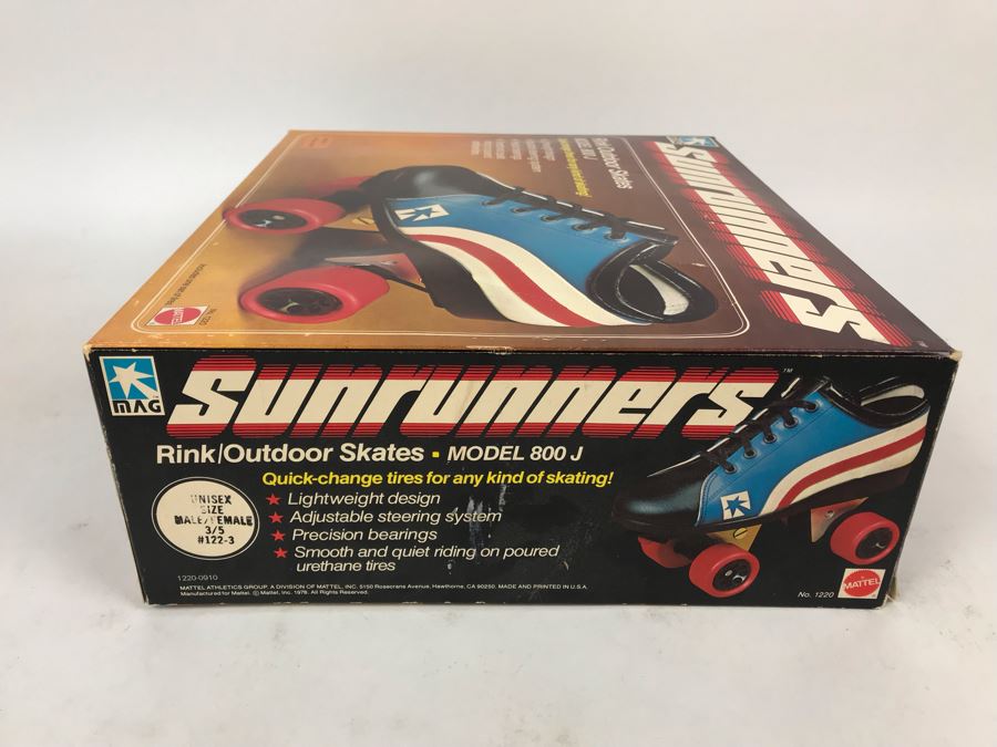 Vintage 1978 Mattel Sunrunners Roller Skates New In Box Size 3-5 [Photo 7]