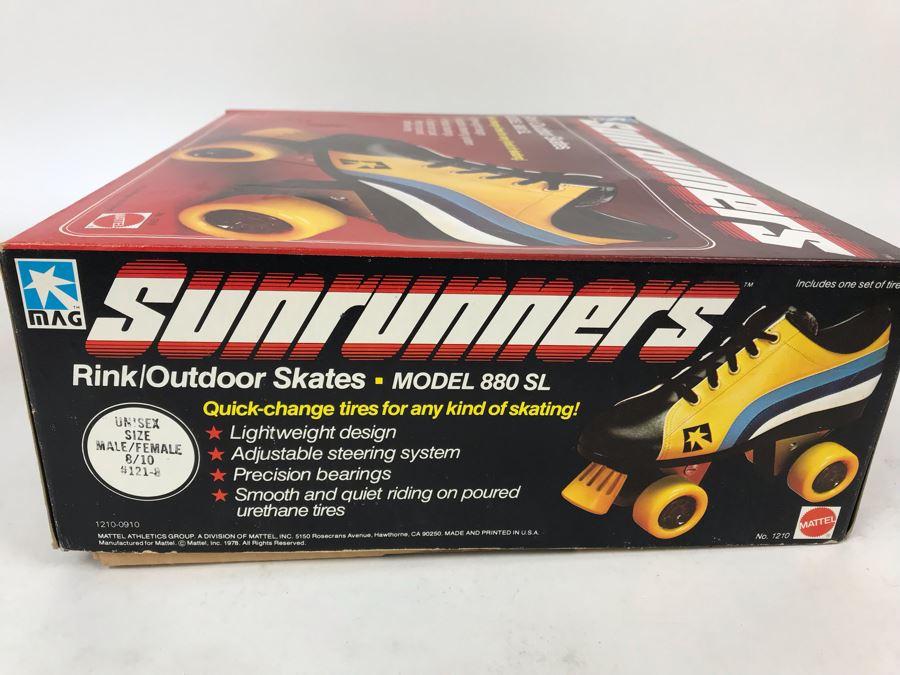Vintage 1978 Mattel Sunrunners Roller Skates New In Box Size 8-10 [Photo 7]