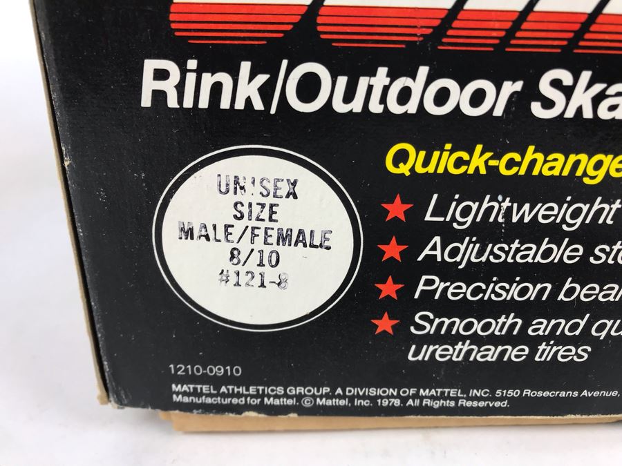 Vintage 1978 Mattel Sunrunners Roller Skates New In Box Size 8-10 [Photo 8]