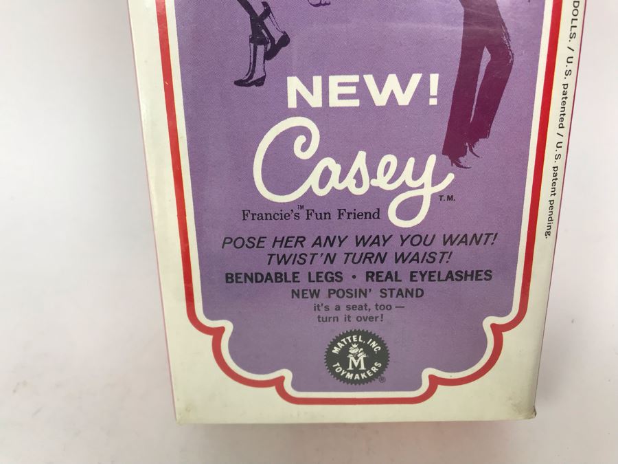 Vintage 1966 New In Box Mattel New Casey Twist'N Turn Waist Barbie Doll Francie's Fun Friend Bendable Legs Real Eyelashes [Photo 16]