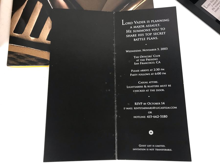 Very Rare Exclusive Lord Vader Action Figure 2003 Invitation Directly From George Lucas Licensing The Presidio San Francisco, CA Lucas Films With Star Wars Promotional The Saga Continues Program [Photo 11]