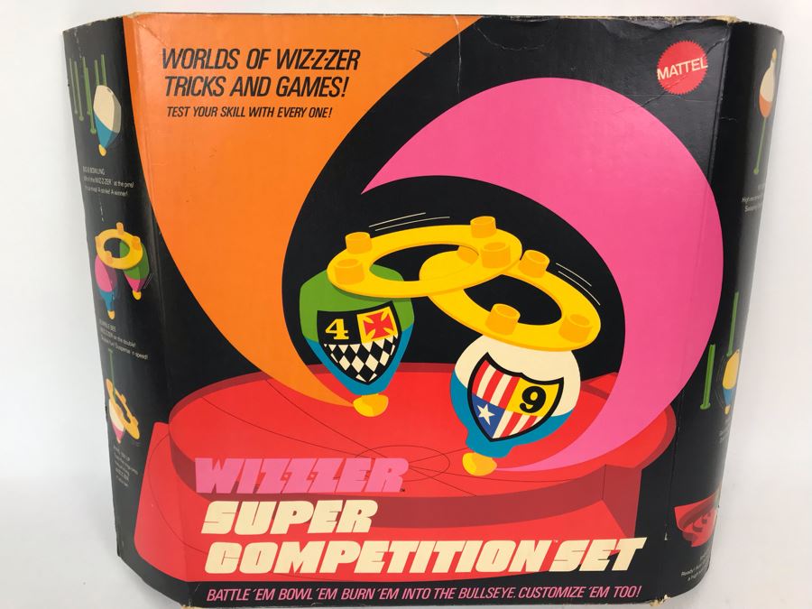 Vintage 1970 Mattel Wizzzer Super Competition Kit Comes With (2) Wizzzers And Competition Tray New In Box