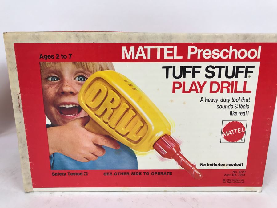 Vintage 1972 Mattel Toys: (2) New In Box Mattel Preschool Tuff Stuff Play Drill And (1) New In Box Mattel Preschool Tuff Stuff Play Saw [Photo 9]