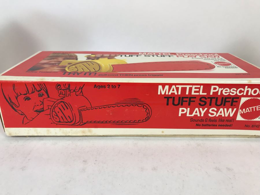 Vintage 1972 Mattel Toys: (2) New In Box Mattel Preschool Tuff Stuff Play Drill And (1) New In Box Mattel Preschool Tuff Stuff Play Saw [Photo 3]