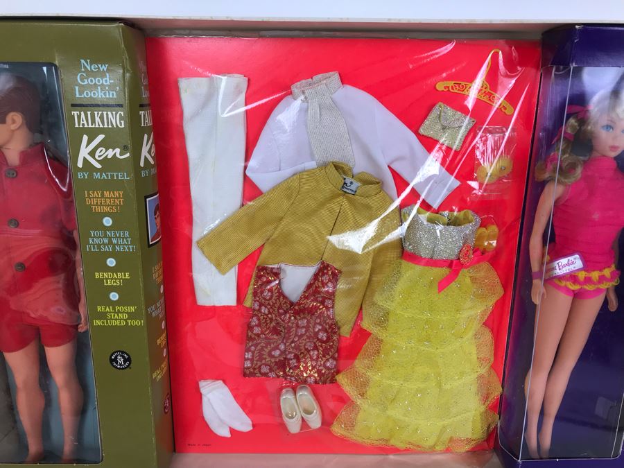 Vintage 1969 Rare Talking Barbie & Ken Fabulous Formal Set With Talking Barbie Doll, Talking Ken Doll And Loads Of New Sixties Mod Barbie And Ken Clothes And Accessories - Dolls And Clothes Look Mint - Box Has Some Damage [Photo 13]