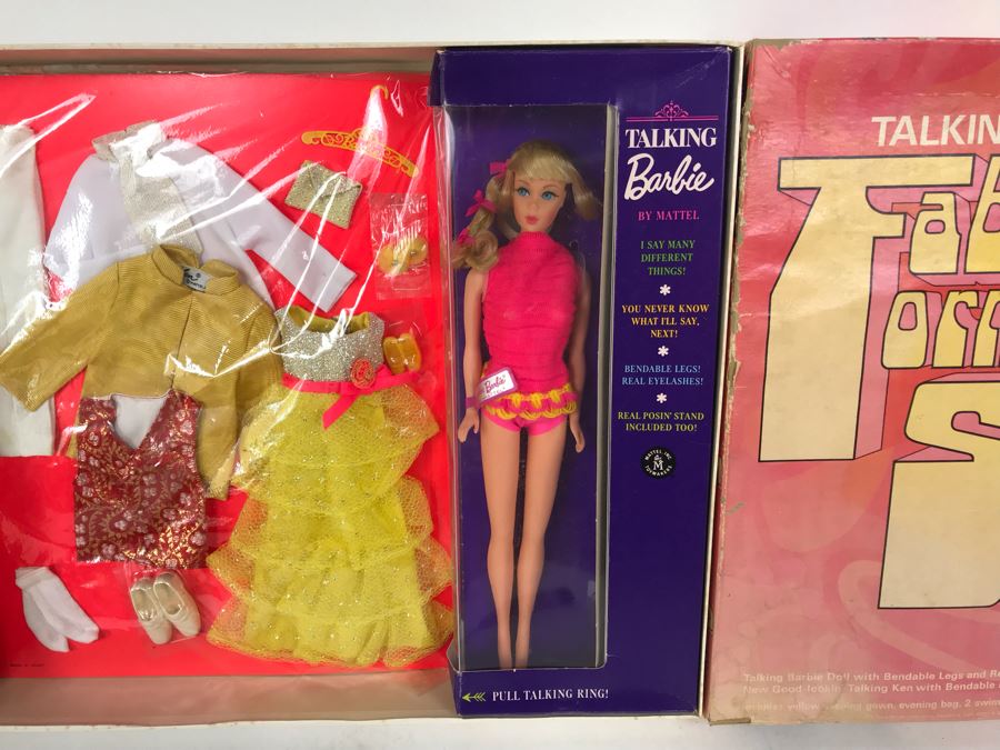 Vintage 1969 Rare Talking Barbie & Ken Fabulous Formal Set With Talking Barbie Doll, Talking Ken Doll And Loads Of New Sixties Mod Barbie And Ken Clothes And Accessories - Dolls And Clothes Look Mint - Box Has Some Damage [Photo 3]