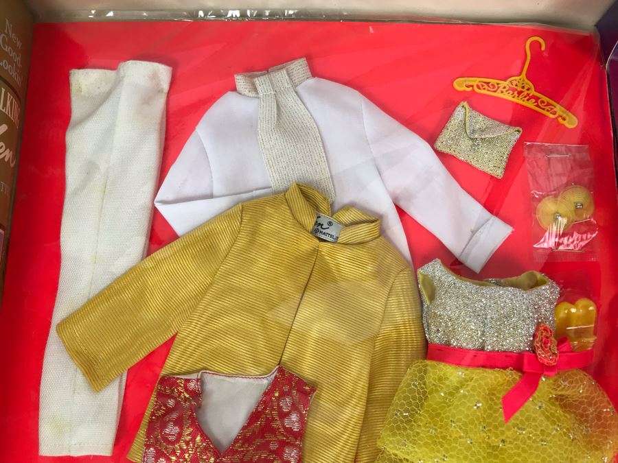 Vintage 1969 Rare Talking Barbie & Ken Fabulous Formal Set With Talking Barbie Doll, Talking Ken Doll And Loads Of New Sixties Mod Barbie And Ken Clothes And Accessories - Dolls And Clothes Look Mint - Box Has Some Damage [Photo 14]