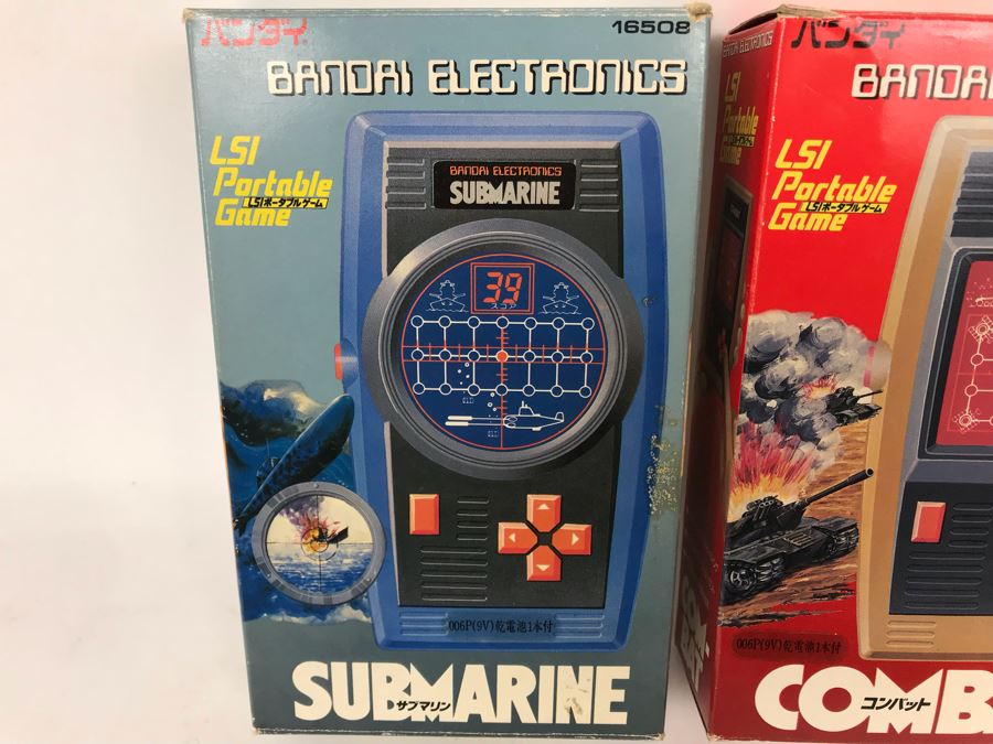 Pair Of Rare Bandai Electronics LSI Portable Handheld Games Submarine And Combat Japanese New In Box [Photo 3]