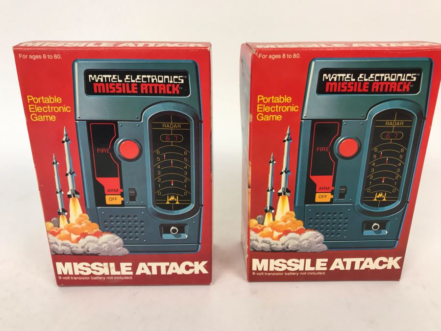 Pair Of Vintage 1977 Mattel Electronics Portable Handheld Games Missile Attack New In Box [Photo 3]