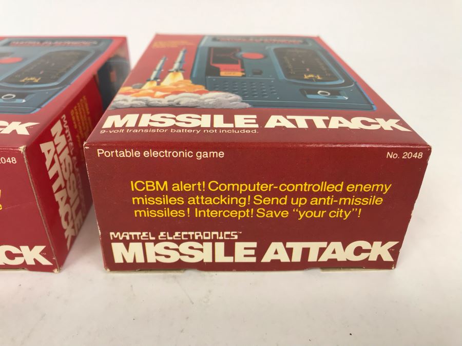 Pair Of Vintage 1977 Mattel Electronics Portable Handheld Games Missile Attack New In Box [Photo 12]