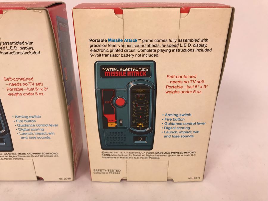 Pair Of Vintage 1977 Mattel Electronics Portable Handheld Games Missile Attack New In Box [Photo 9]