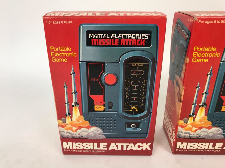 Pair Of Vintage 1977 Mattel Electronics Portable Handheld Games Missile Attack New In Box [Photo 4]