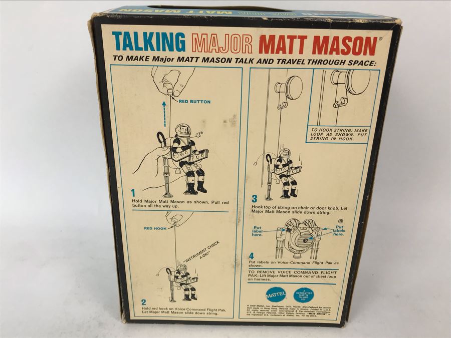 Rare Vintage 1969 Mattel New In Box Talking Major Matt Mason Space Action Figure Toy [Photo 12]