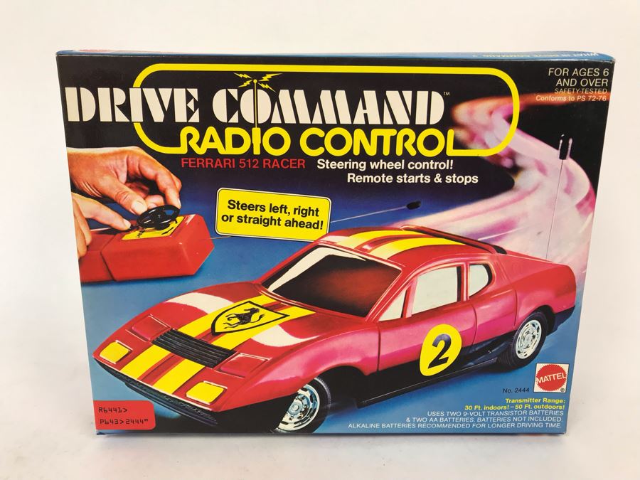 Vintage 1978 Mattel Drive Command Radio Control Ferrari 512 Racer New In Box