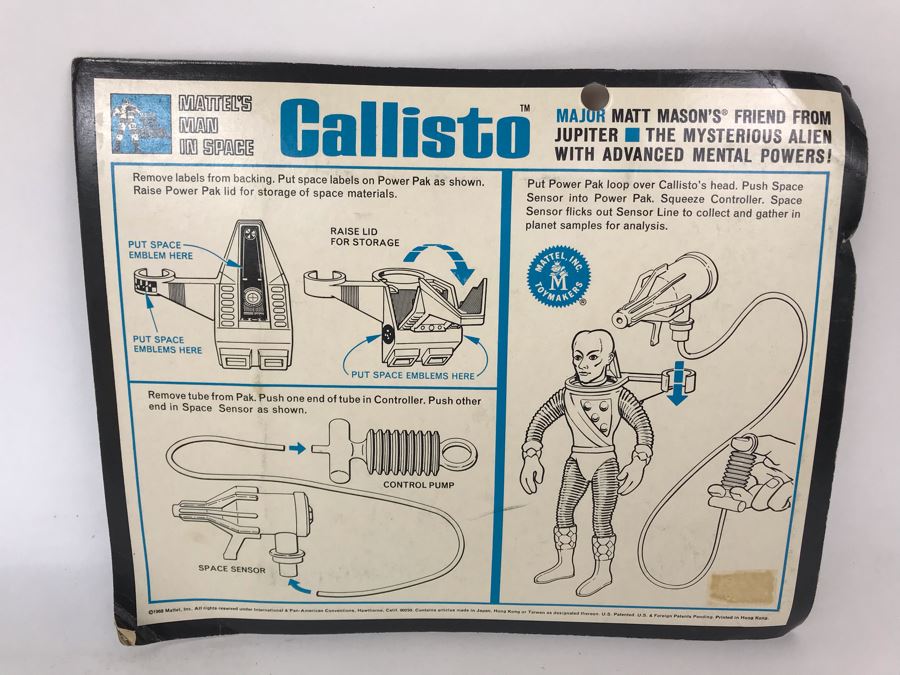 Vintage 1968 Mattel's Man In Space Callisto Major Matt Mason's Friend From Jupiter The Mysterious Alien With Advanced Mental Powers Action Figure Toy In Damage Packaging [Photo 18]