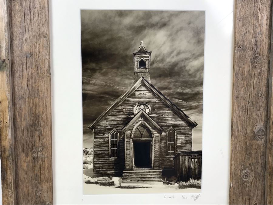 Limited Edition Hand Signed Photograph Titled 'Church' Bodie State Historic Park, CA In Rustic Wooden Frame By Roy Kerckhoffs Eyeball Photography 8' X 12' [Photo 2]