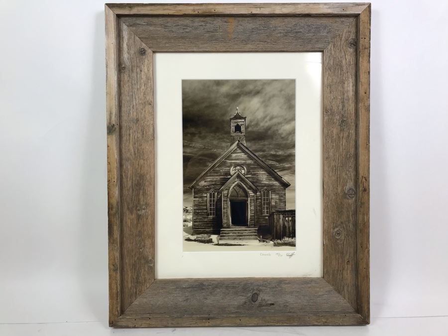 Limited Edition Hand Signed Photograph Titled 'Church' Bodie State Historic Park, CA In Rustic Wooden Frame By Roy Kerckhoffs Eyeball Photography 8' X 12'