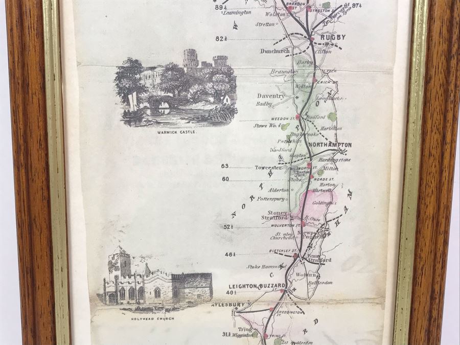 Framed Reproduction Reid's Railway Ride From London To Dublin 7.5' X 3' Iron Horse Printed In England [Photo 8]