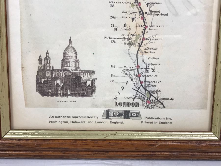 Framed Reproduction Reid's Railway Ride From London To Dublin 7.5' X 3' Iron Horse Printed In England [Photo 10]