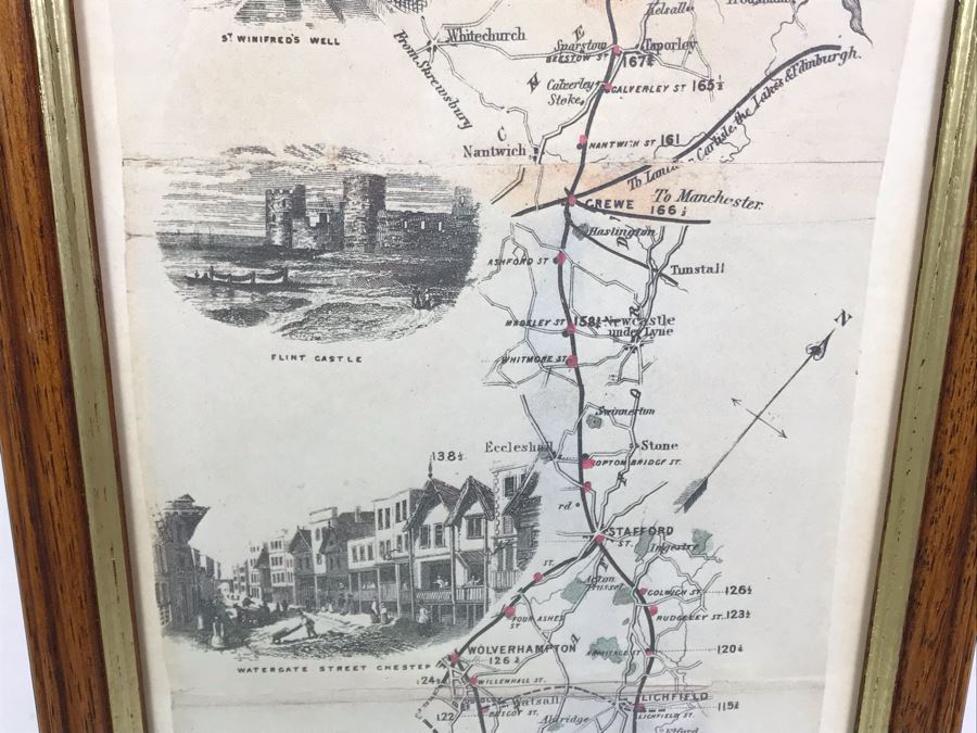 Framed Reproduction Reid's Railway Ride From London To Dublin 7.5' X 3' Iron Horse Printed In England [Photo 6]