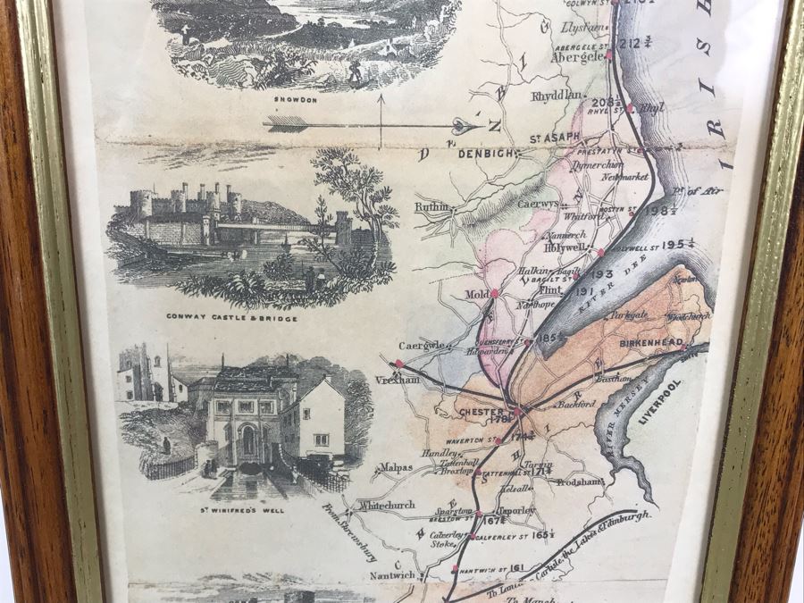 Framed Reproduction Reid's Railway Ride From London To Dublin 7.5' X 3' Iron Horse Printed In England [Photo 5]