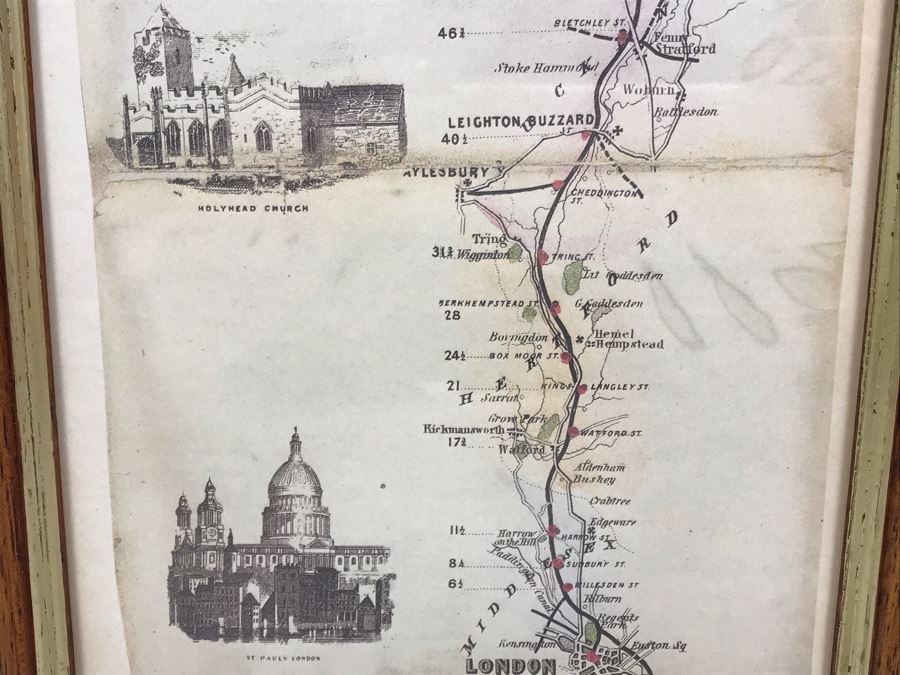 Framed Reproduction Reid's Railway Ride From London To Dublin 7.5' X 3' Iron Horse Printed In England [Photo 9]