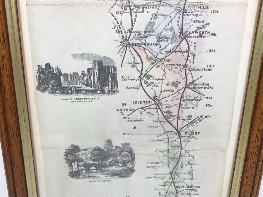 Framed Reproduction Reid's Railway Ride From London To Dublin 7.5' X 3' Iron Horse Printed In England [Photo 7]
