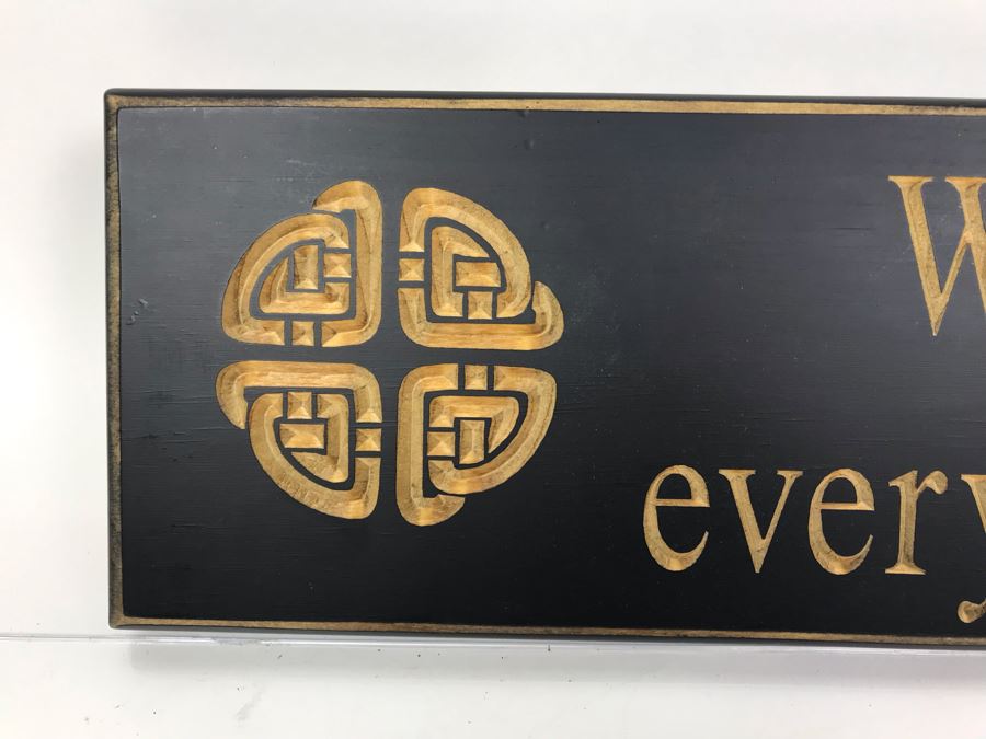 New Wooden Irish Sign With Good Friends... Every Hour Is Happy Hour Retails $75 30' X 5' [Photo 2]