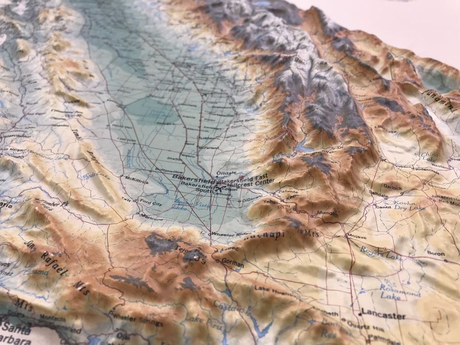 Vintage 1993 1st Edition Plastic Topographical Map Of California By Hubbard Scientific [Photo 10]