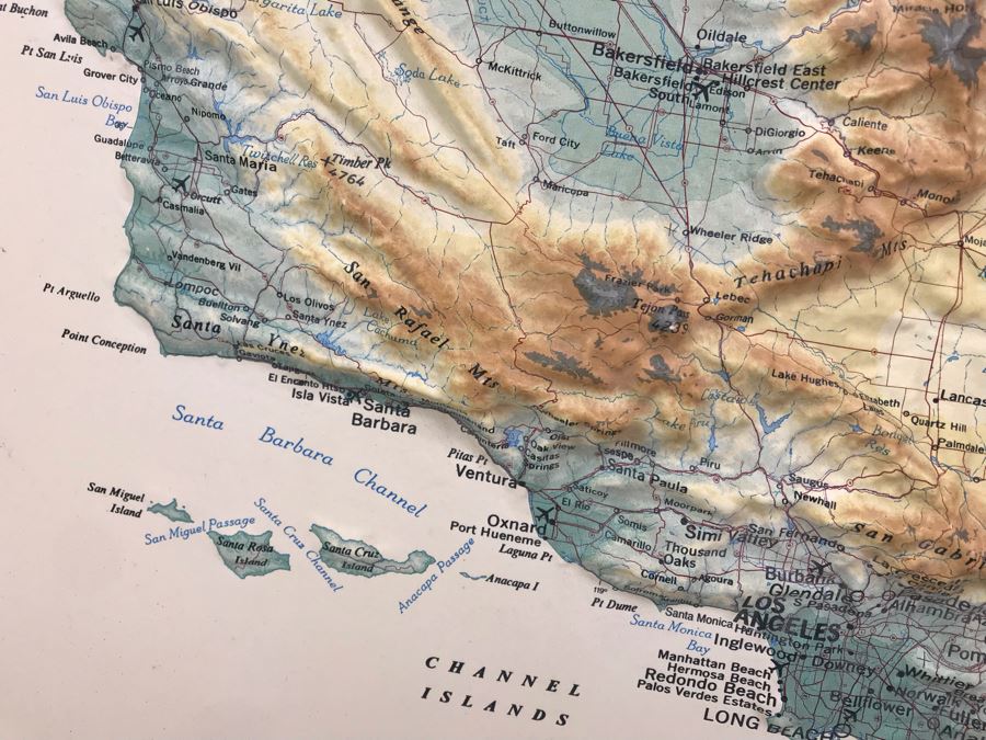 Vintage 1993 1st Edition Plastic Topographical Map Of California By Hubbard Scientific [Photo 5]