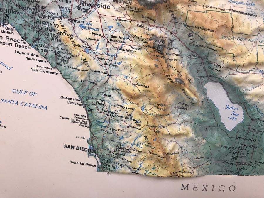 Vintage 1993 1st Edition Plastic Topographical Map Of California By Hubbard Scientific [Photo 3]