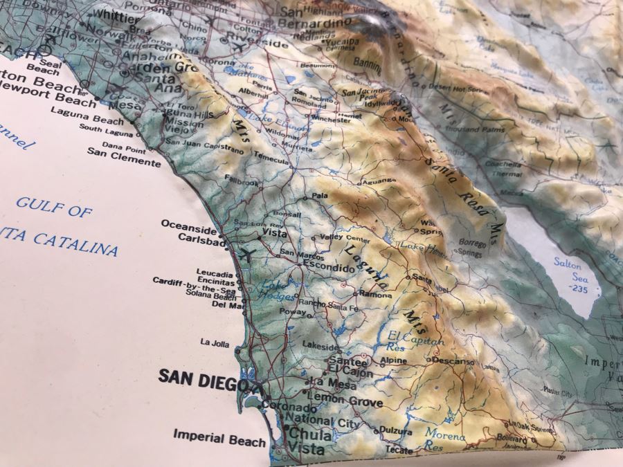 Vintage 1993 1st Edition Plastic Topographical Map Of California By Hubbard Scientific [Photo 12]