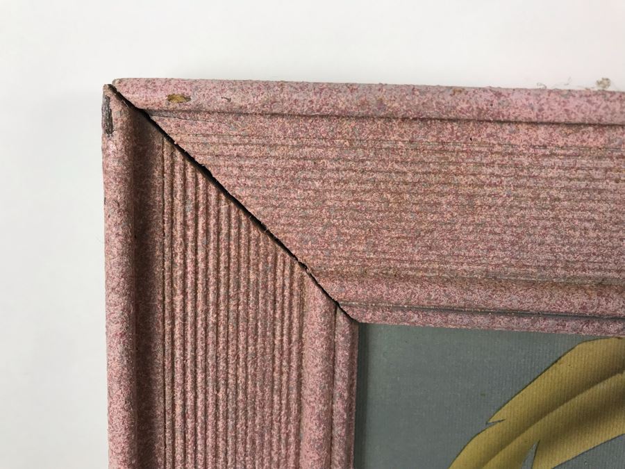 Vintage 1950's Pink Framed Flamingo Print By Turner Manufacturing Co 33' X 27' [Photo 10]