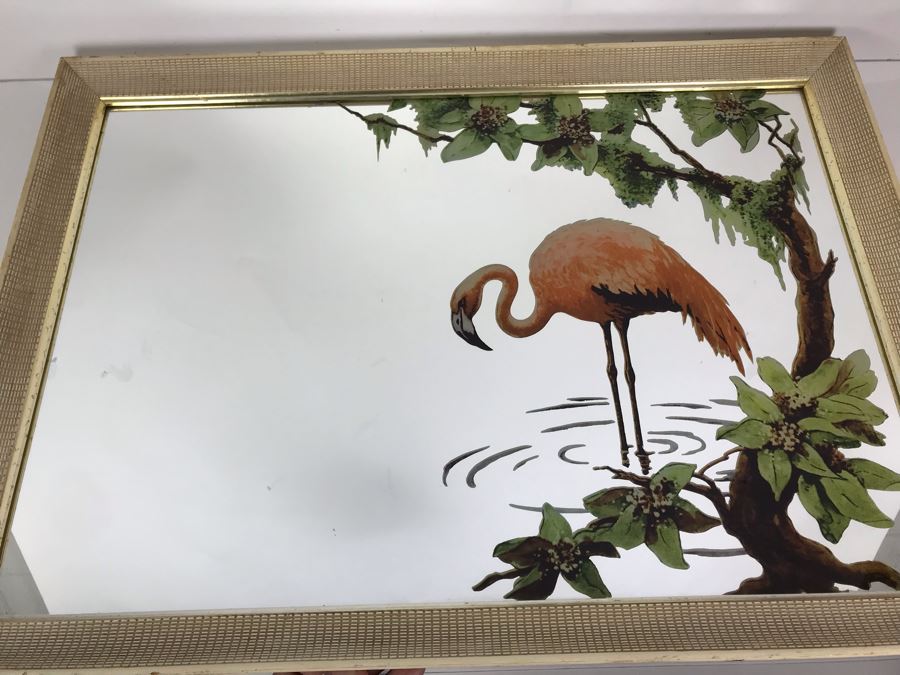 Vintage Flamingo Mirror 29' X 21'