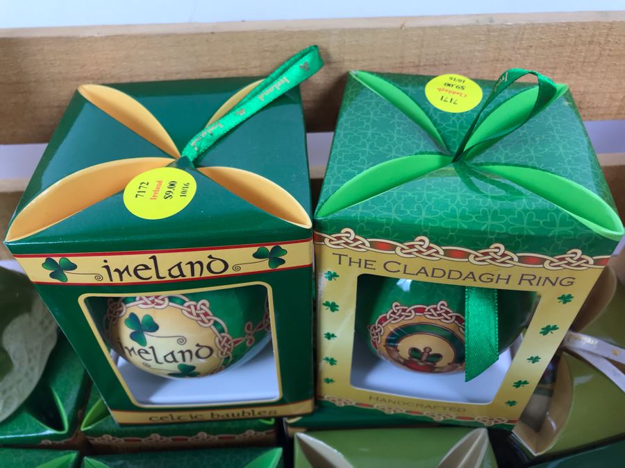 Wooden Crate, (17) New Irish Ornaments, (1) Irish Angel, (3) Irish Nativity Figurines And (2) Irish Christmas Plates With Metal Stands - Retails Over $300 [Photo 7]