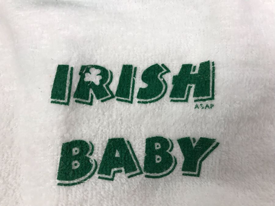 (16) New Irish Baby Bibs, (5) Baby Cap & Boot Sets, (1) Pair Of Pink Shamrock Baby Booties Retails $195 [Photo 4]